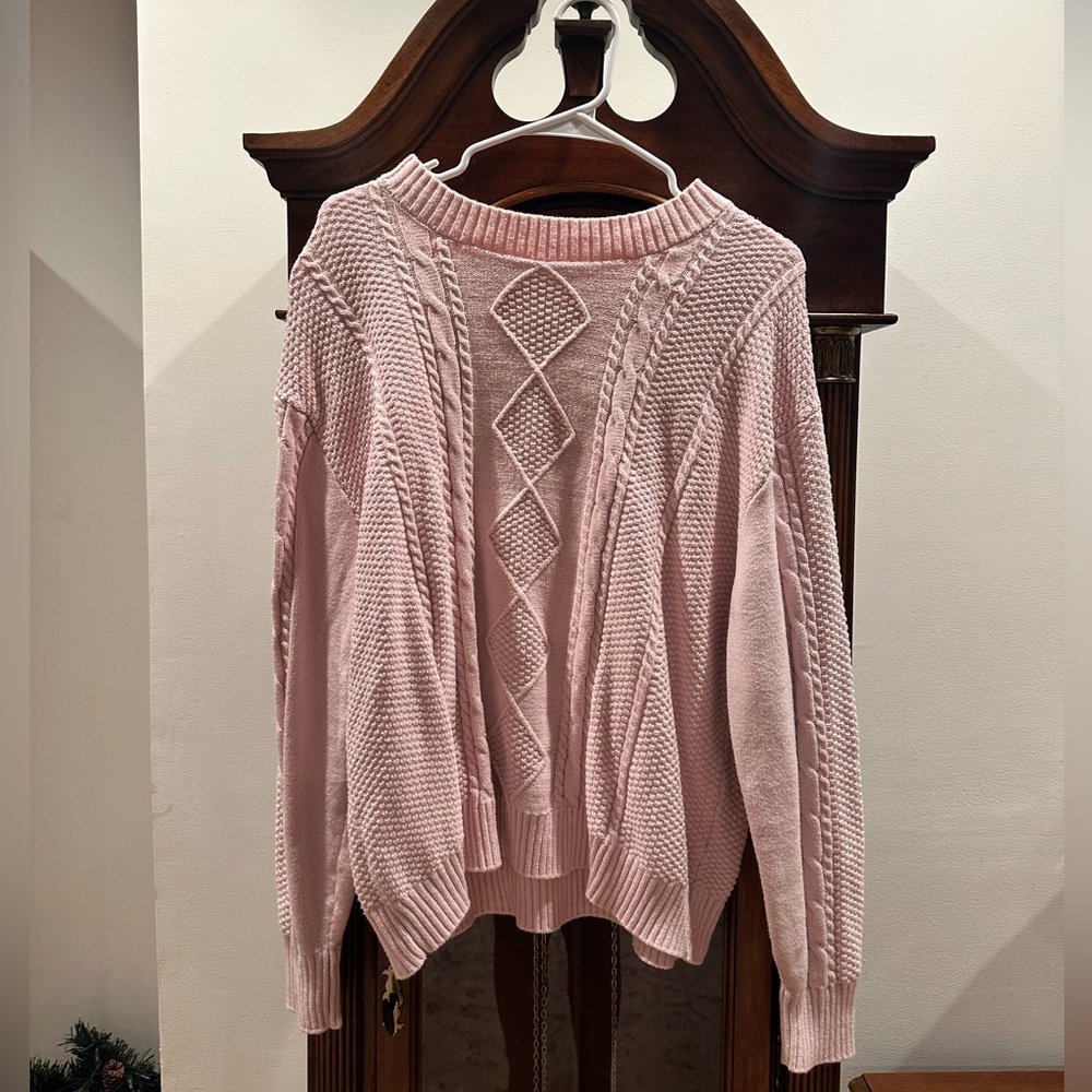 Hollister Light Pink Textured Sweater